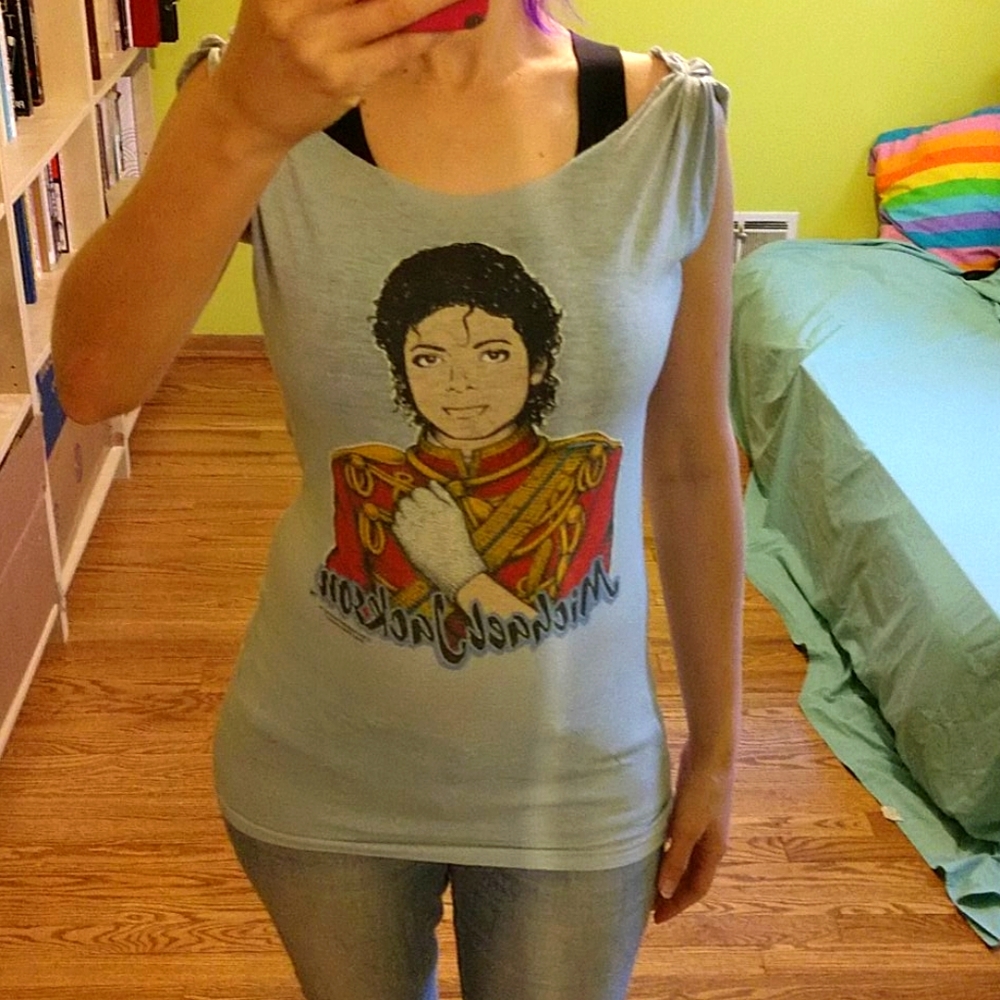 Vintage Michael Jackson T-shirt OOAK Glitter Glove